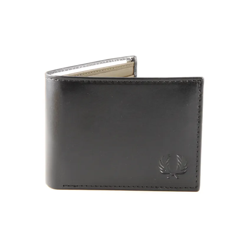 Fred Perry Contrast Leather Billfold Wallet - Black 